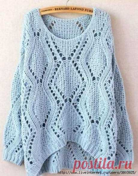 Узор для пуловера в стиле "оверсайз" - красивое вязание
