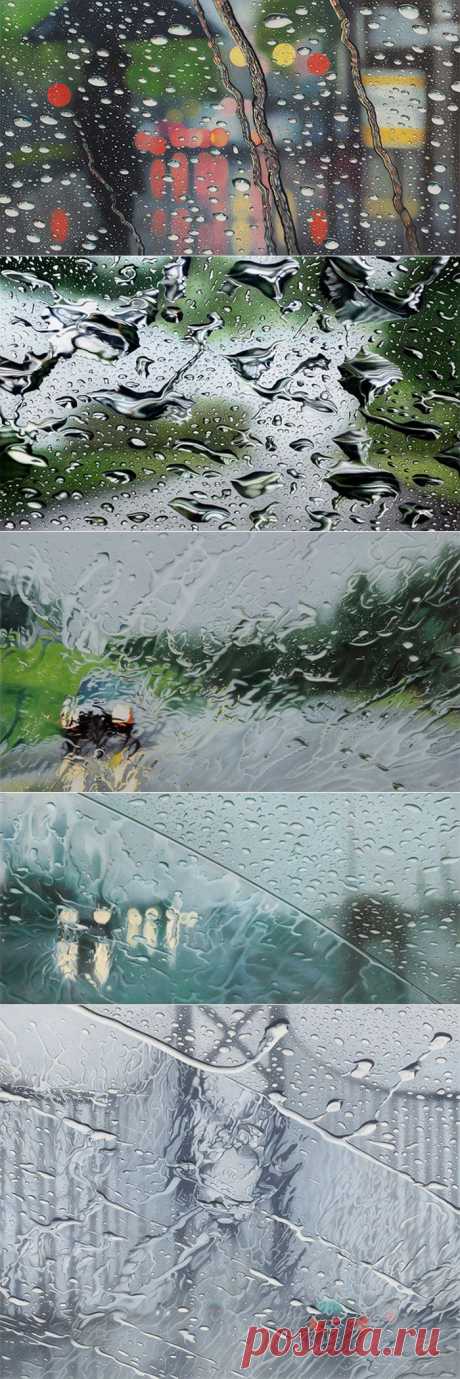 Дождь на гиперреалистических картинах Элизабет Паттерсон | Зашибись