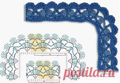 Схемы для обвязывания края крючком для начинающих (УЗОРЫ КРЮЧКОМ) – Журнал Вдохновение Рукодельницы