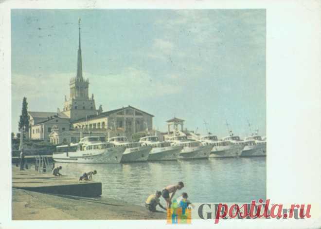 Сочи, Россия - Утро в порту - 1964-й год - г3929 | GRADY.ru