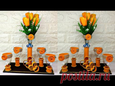 Ide Kreatif - Kreasi Vas Bunga Dari Botol Bekas || Flower Vase From Plastic Bottle craft ideas