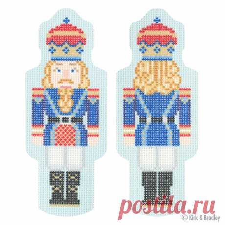 NTG KB165 - Double-Sided Nutcracker Ornament - Royal Blue Introducing Kirk &amp; Bradley's line of stitch printed canvases. This canvas was printed using state of the art printing technology.Double-Sided Nutcracker Ornament - Royal BlueStyle: NTG KB165Size: 2" x 5"Mesh: 18
