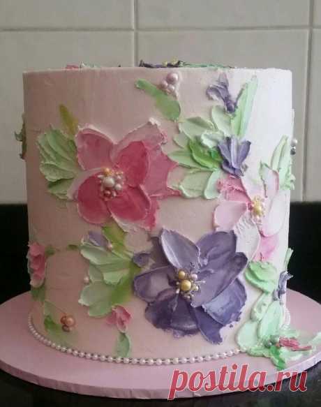 Painting with buttercream #cakedecoratingtips