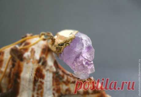 Кулон из аметиста Осколок - фиолетовый,кулон с камнем,кулон из камня,подвеска с камнем