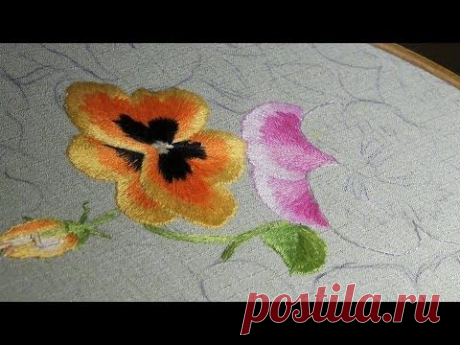 ВЫШИВКА ГЛАДЬЮ: ЛЕПЕСТОК  SATIN STITCH: THE PETAL - YouTube