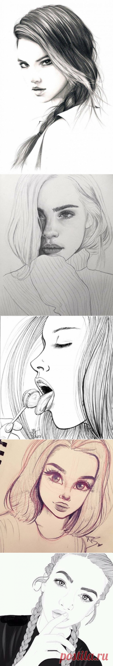 Рисунки девушек для срисовки (40 фото) • Прикольные картинки и позитив