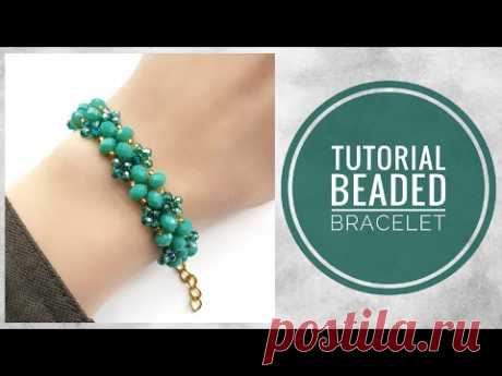 #МК - Браслет из ронделей и бисера | #Tutorial - Bracelet made of rondels and beads