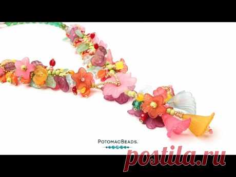 Spring Floral Tango Necklace - DIY Jewelry Making Tutorial by PotomacBeads