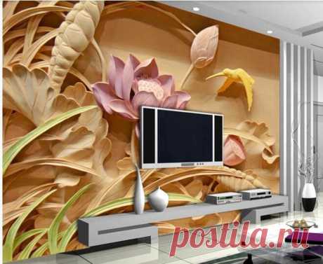 Custom 3D Stereo Deep Texture Custom Lotus Flower Wood | Etsy