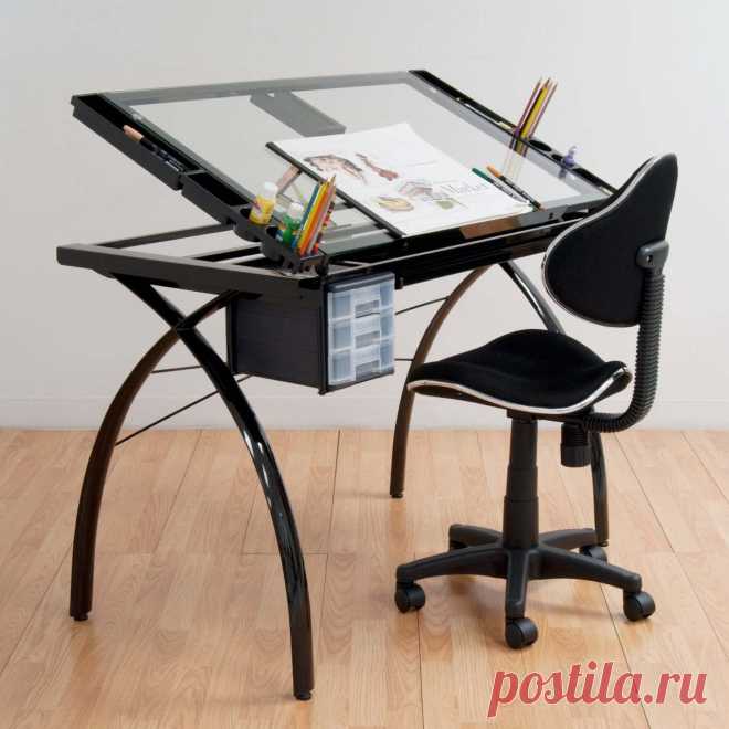 Fancy | Futura Drafting Table with Glass Top