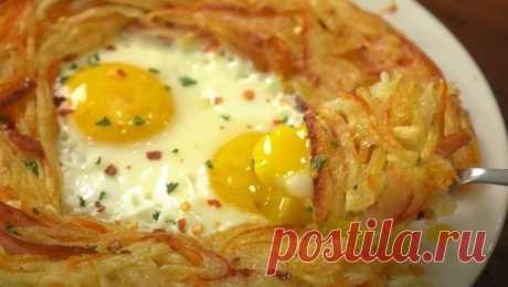 Легкий картофельный завтрак из одной картофелины с яйцами | Проверенные рецепты Пульс Mail.ru Вкусный завтрак из картофеля и яиц