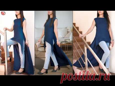 Trendy!!.. Daily Wear Kurti Design Cutting & Stitching Step by Step #LatestFashion​ #KurtiWithJeans​