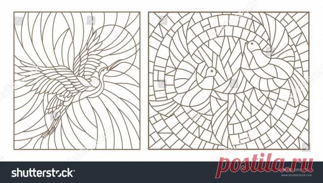 Set Contour Illustrations Stained Glass Birds: vector de stock (libre de regalías) 686037418 | Shutterstock Descubre Set Contour Illustrations Stained Glass Birds imágenes de stock en HD y millones de otras fotos de stock, objetos en 3D, ilustraciones y vectores libres de regalías en la colección de Shutterstock.  Se agregan miles de imágenes nuevas de alta calidad todos los días.