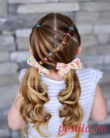 Peinado con trenza y coleta para niñas divinas #moda #peinado #hair #cute #braid