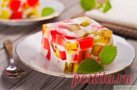 Желе с бисквитом, творогом и фруктово-ягодным соком - Рецепты от Daily-menu.ru - Daily-menu.ru