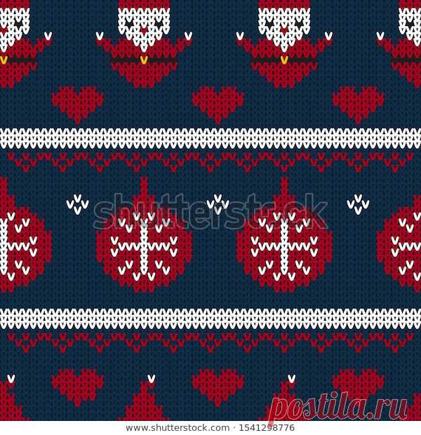 Vector de stock (libre de regalías) sobre Christmas Seamless Knitted Pattern Background Christmas1541298776