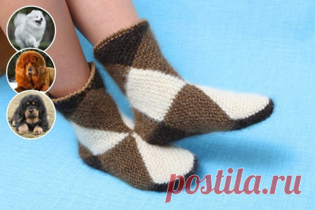 Интересная техника вязания теплых носочков из квадратов — DIYIdeas