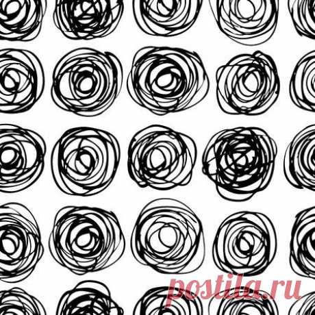 Vector seamless trendy modern circle pattern. Monochrome messy doodle illustration.  Hand drawn artistic pattern. Great for web, print, home decor, textile, wrapping paper, wallpaper, invitation card 123RF - Миллионы стоковых фото, векторов, видео и музыки для Ваших проектов.