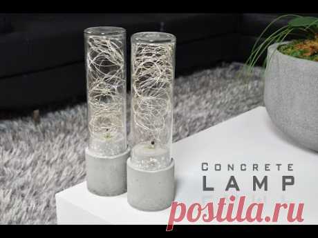 DIY Concrete Lamp | LED String Lights - YouTube