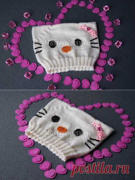 Вязание детской шапочки Hello Kitty. Мастер-класс с пошаговыми фото