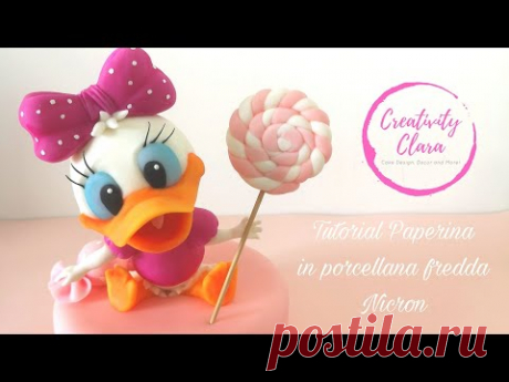 Tutorial Paperina in porcellana fredda - cake topper daisy duck cold porcellain