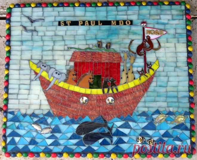 Noah's Ark  I made this mosaic of Noah's Ark for my grandson's 