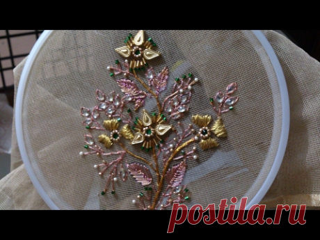 (212) Hand embroidery designs. Beads work for dresses, ghagras, sarees and blouses. - YouTube