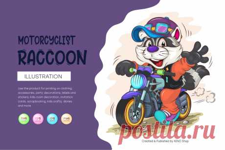 Cartoon Raccoon Motorcyclist. T-Shirt, PNG, SVG.
An image of a cartoon cool raccoon on a motorcycle. Unique design, Childish illustration. Use the product to print on clothing, accessories, holiday decorations, labels and stickers, nursery decorations, invitation cards, scrapbooking, diaries and more.
-------------------------------------------
EPS_10, SVG, JPG, PNG file transparent with a resolution of 300 dpi, 15000 X 15000.