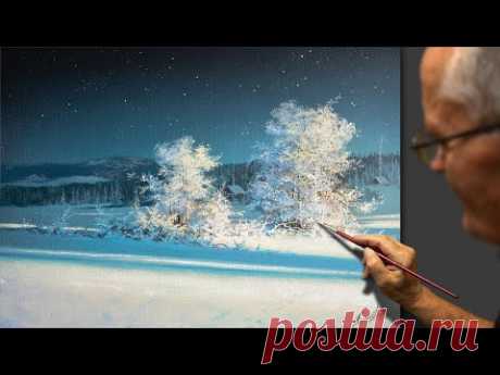 ❄️ Painting Winter (Winter night) #Shorts #art #draw #drawing #shortsvideo #uvn