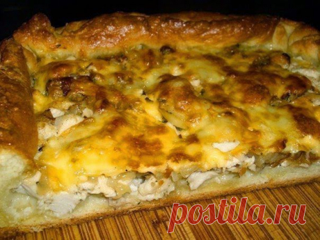 Шустрый повар.: Пирог с курицей, сыром и луком