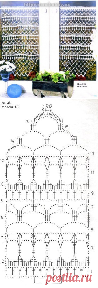 Ажурные занавески крючком