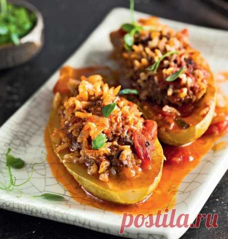 ​Кабачки, фаршированные мясным фаршем