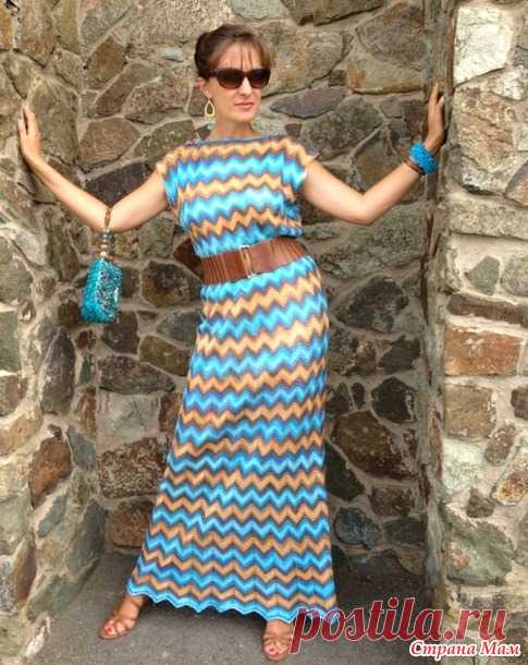 Летнее платье от Миссони спицами - Вяжем вместе он-лайн - Страна Мам