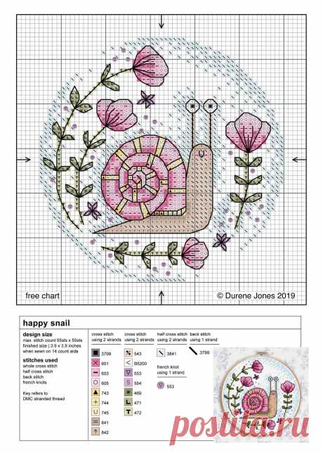 схема вышивки крестом
happy snail
