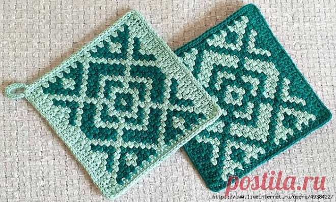Жаккард крючком в технике Bricks Crochet. Видео МК | В