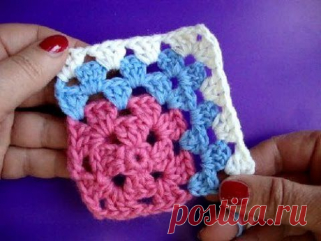 Вязание крючком Урок 243 Как вязать квадрат Crochet granny square - YouTube