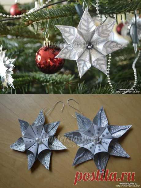 Рождественские звёздочки из бумаги. Подвески для ёлочки. Мастер-класс с пошаговым фото / Мастерклассы Блоги