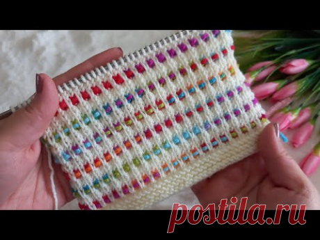 ✅️🍀İki Renkli Çok Kolay Muhteşem Örgü Modeli ✅️🍀easy knitting pattern