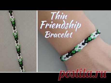 DIY Thin Friendship Bracelet.How to make pattern bracelet.Easy tutorial for beginner.Gulnar.Homemade