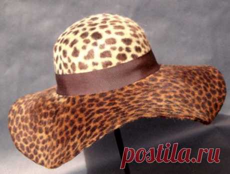Animal Print Large Brim Hat