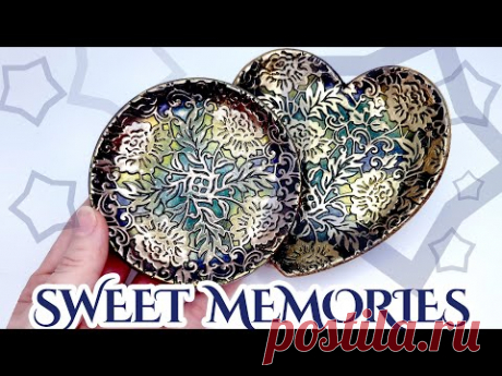 How to make A Royal Ring Dish - &quot;Sweet Memories&quot; - quick and easy! Polymer clay home decor project!