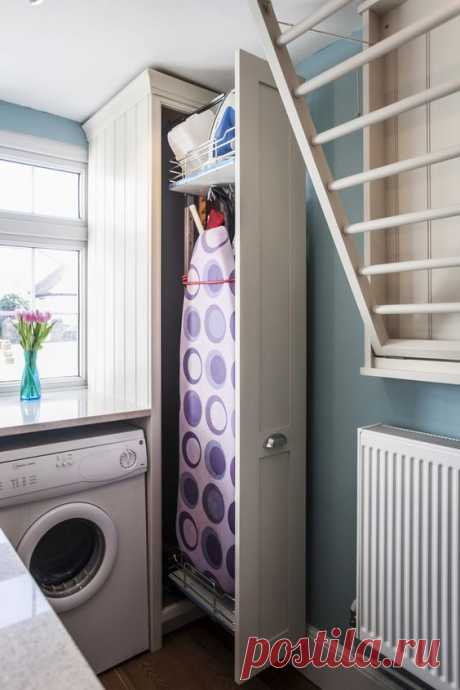 love the idea for iron and board could do ironing outside on the decking in the summer | laundry room