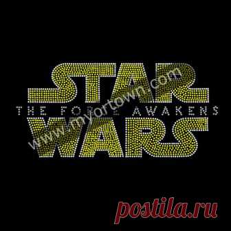 The Force Awakens Filled STAR WARS Logo Inspired Fan Art Rhinestone Iron On Transfer Hot Fix Bling