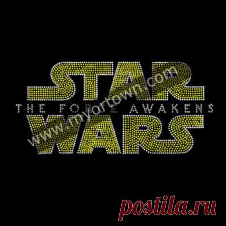 The Force Awakens Filled STAR WARS Logo Inspired Fan Art Rhinestone Iron On Transfer Hot Fix Bling