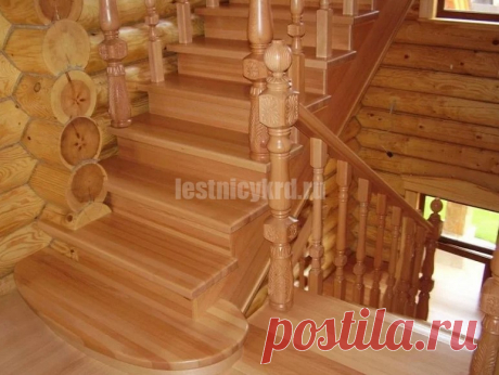 Деревянная лестница из сосны преимущества - Лестницы Краснодара