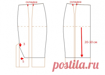 Как сделать из прямой юбки юбку - карандаш