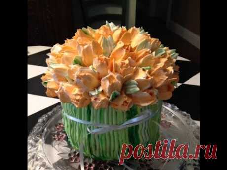Tulip Bouquet- Butterccream- Cake Decorating - YouTube