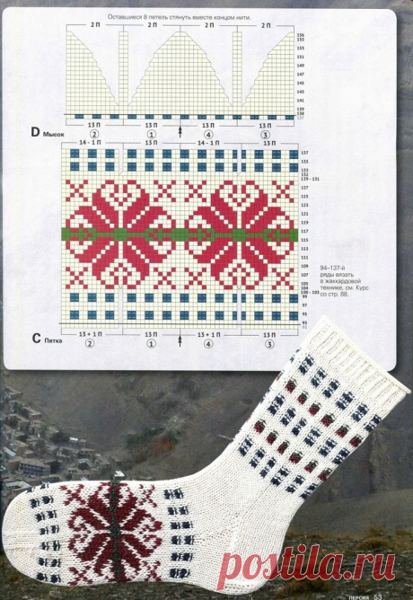 Жаккардовые узоры для носков схемы - 81 фото