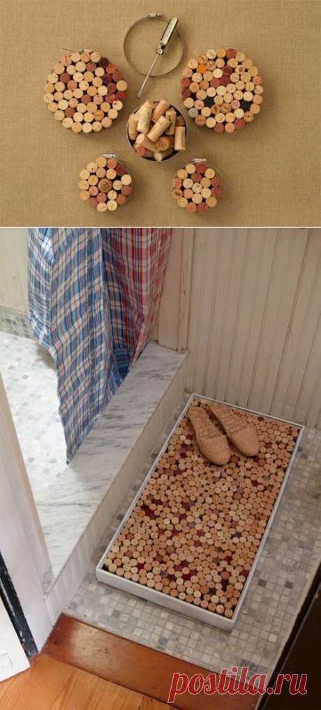 Просто и оригинально: коврик для ванной из винных пробок / Домоседы