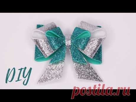 БАНТИК ИЗ ФОАМИРАНА ЗА 5 МИНУТ / Как сделать бант без шаблона / DIY Easy Foamiran Bow